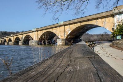 Bridge over river against sky