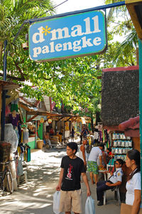 Group of people at market