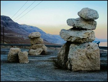 Scenic view of rock formation against sky