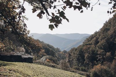 Scenic view of mountains against clear sky