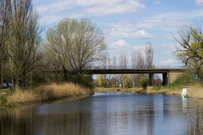 Bridge over river against sky