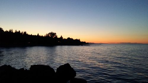 Scenic view of sea during sunset