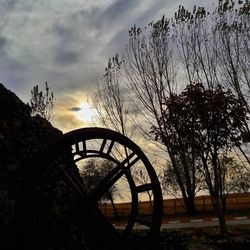 Silhouette of trees against dramatic sky