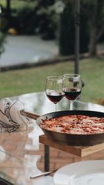 Close-up of italian food on table