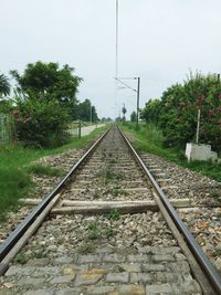 Railroad tracks on railroad track