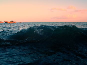 Waves and sunset 