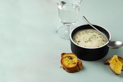 Close-up of food on table