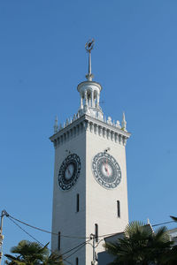 Low angle view of clock tower against sky. sochi station 