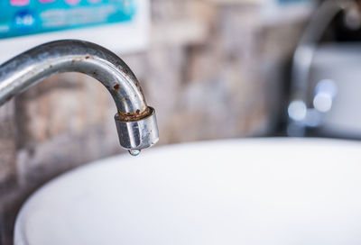 Close-up of faucet