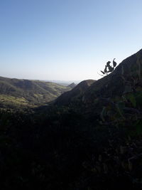 Scenic view of mountains against clear sky