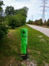Trees on grassy field