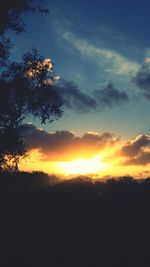 Scenic view of sunset over landscape