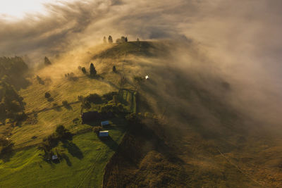 High angle view of landscape against sky