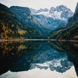 Reflection of mountain in lake