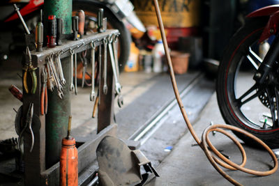 Close-up of machine part