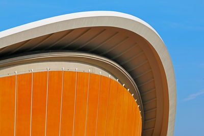 Low angle view of metal structure against sky