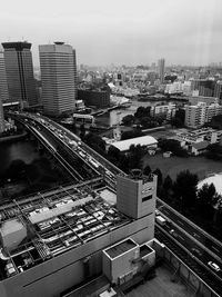 High angle shot of cityscape