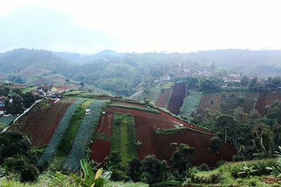 Residential district against sky