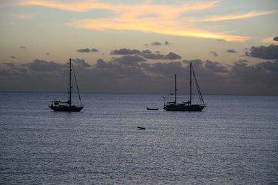 Boats sailing in sea