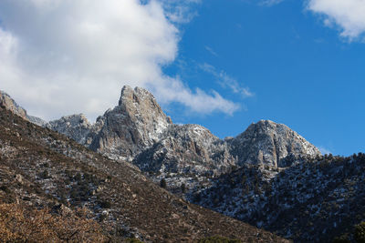 Panoramic view of rocks and mountains against sky