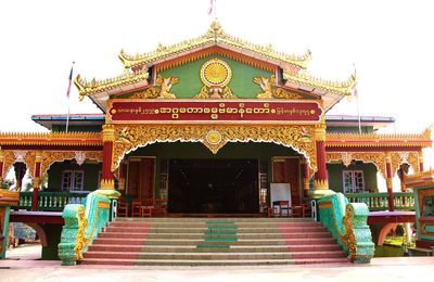 Facade of temple outside building
