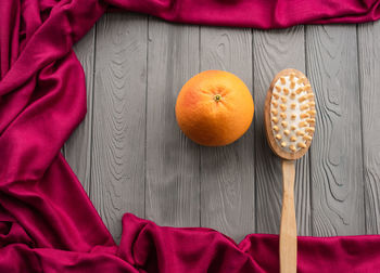 High angle view of fruits on table