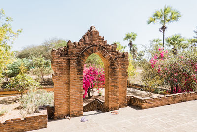 Entrance of historic building against sky