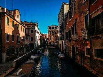 Canal passing through city buildings