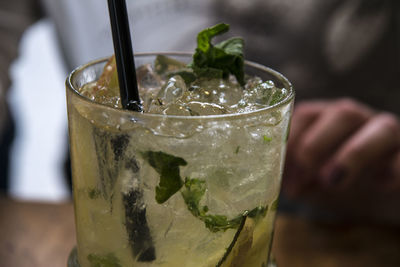 Close-up of drink on table