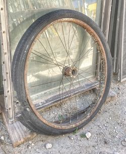 Close-up of bicycle wheel