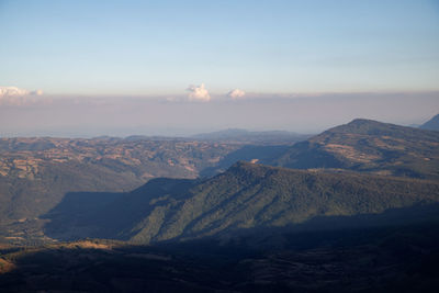 View of the beautiful sky and mountains in the evening at phu ruea, loei province,thailand 