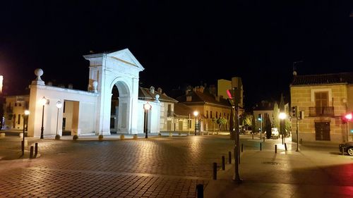 Illuminated street light at night