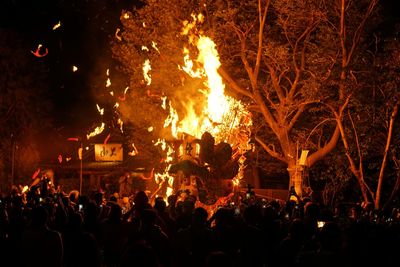Burning float at the climax of sagicho festival of himurehachimangu, omihachiman