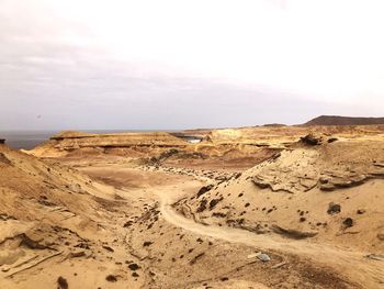 Scenic view of desert against sky