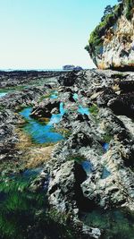 View of rocks in sea