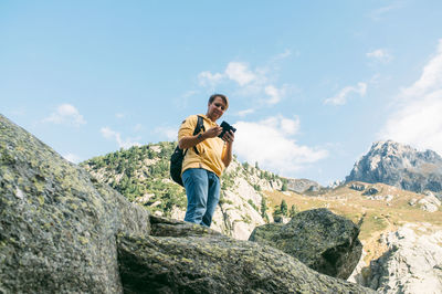 Man standing on mountain