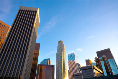 Skyline of buildings at downtown financial district in los angeles, california, united states