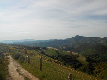 Scenic view of mountains against sky