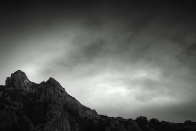 Low angle view of mountain against sky