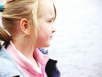 Close-up of girl with water