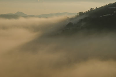 Scenic view of cloudscape against sky during sunset