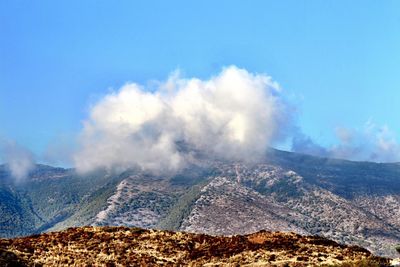 Panoramic view of majestic mountains against sky