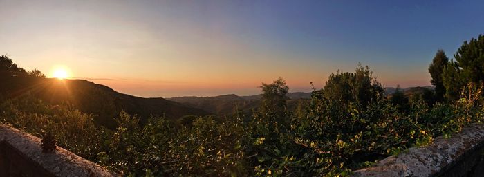 Sunset over mountains