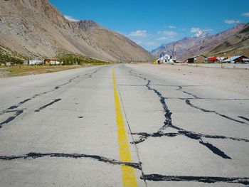 Road leading towards mountains