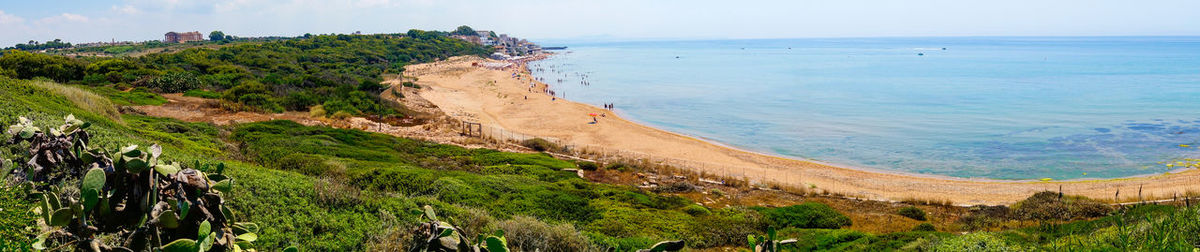 High angle view of beach against sky