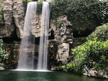 Scenic view of waterfall