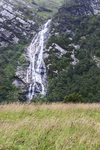 Scenic view of waterfall