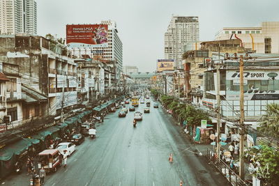 Panoramic shot of cityscape against sky