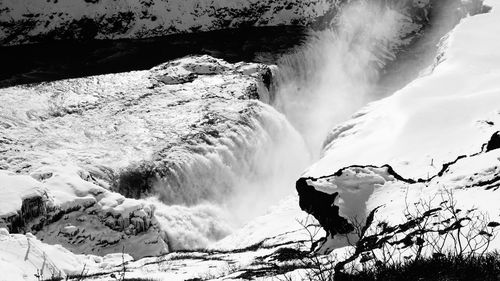 Scenic view of waterfall