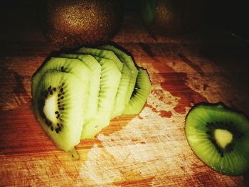 High angle view of fruit on table